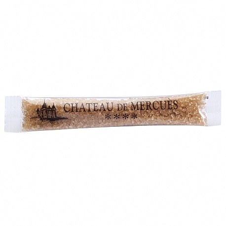 Bûchette de sucre Transparente Sucre Roux Bio personnalisée CHATEAU DE MERCUES