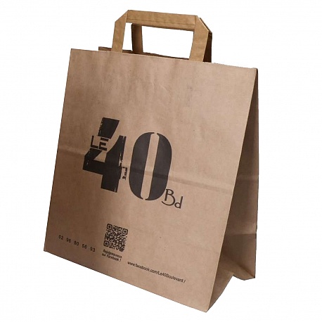 Sac cabas publicitaire avec poignées plates personnalisé