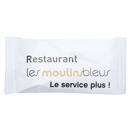Coussinet de Sucre personnalisé Blanc Bio 4g RESTAURANT LES MOULINS BLEUS