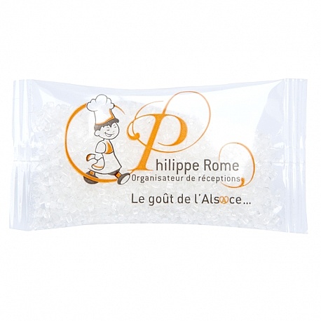 Coussinet de sucre Transparent Sucre Blanc personnalisé PHILIPPE ROME