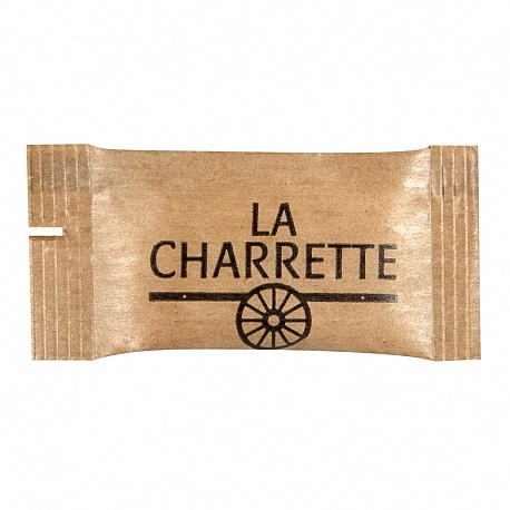 Coussinet de sucre en Papier Kraft Sucre Roux Bio 4g personnalisé LA CHARRETTE