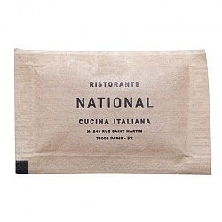 Sachet de sucre publicitaire en Papier Kraft sucre Roux Bio 4g RISTORANTE NATIONAL Sachet de sucre publicitaire en Papier Kraft sucre Roux Bio 4g RISTORANTE NATIONAL