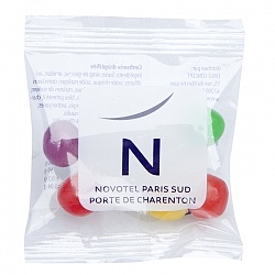 Sachet de Bonbon publicitaire transparent Dragibus 5g personnalisé NOVOTEL PARIS SUD PORTE DE CHARENTON