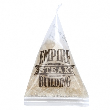 Berlingot personnalisé de sucre Transparent sucre Blond EMPIRE STEAK BUILDING