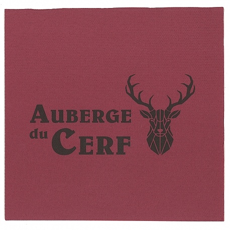 Serviette GAUFFRE-OUATE bordeaux publicitaire